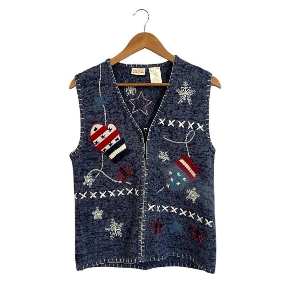 Bobbie Brooks Vest Cottagecore America Election Patriotic Flag USA Size Small S
